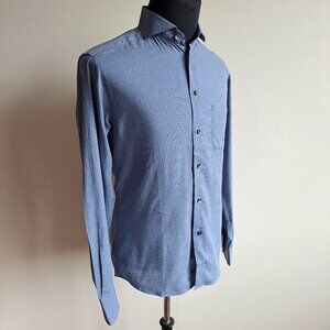 NEW Eton Plaid Checked Blue Button-Down Shirt Size 40 / M
